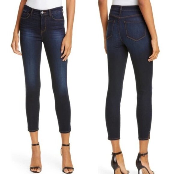 L’agence Women Size 28 Avery High Waist Side Slit Skinny Denim Jeans Deep Space - Picture 1 of 9
